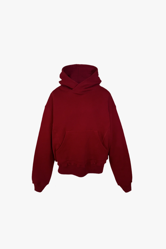 Sweat Capuche Classique Bordeaux